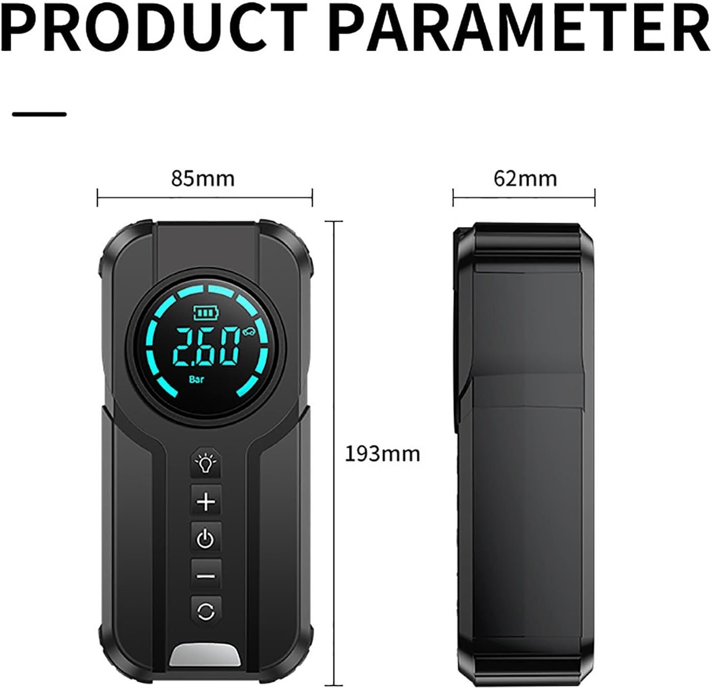 4-in-1 Car Essential: Jump Starter, Air Pump, Power Bank and Flashlight!