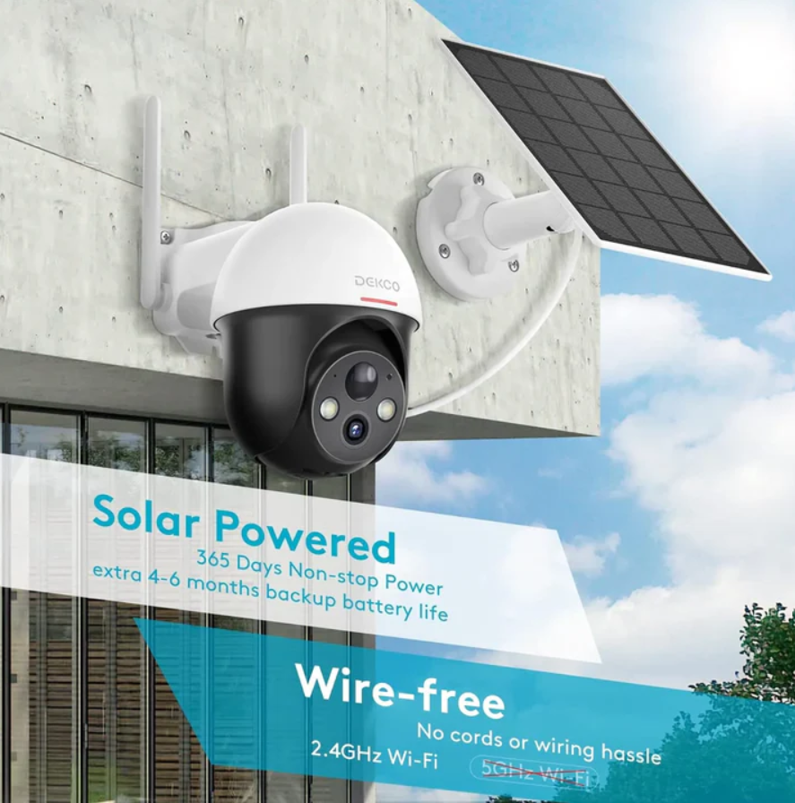 2K Security Camera Outdoor Wireless Solar, 360°